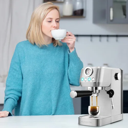 Vista 7 de CASABREWS Espresso Machine 20 Bar, Professional Coffee Maker With Steam Milk Frother, Stainless Steel Coffee Machine with Removable Water Tank for