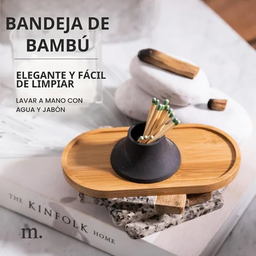 Vista 2 de MaisoNovo Bandeja de jabón de bambú Dispensador de jabón de baño de madera para encimera