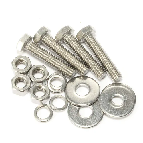 Vista 3 de Mellewell Pernos de cabeza hexagonal de 1/2-13 x 1-1/2 pulgadas con tuercas hexagonales y arandelas planas gruesas y de seguridad, totalmente