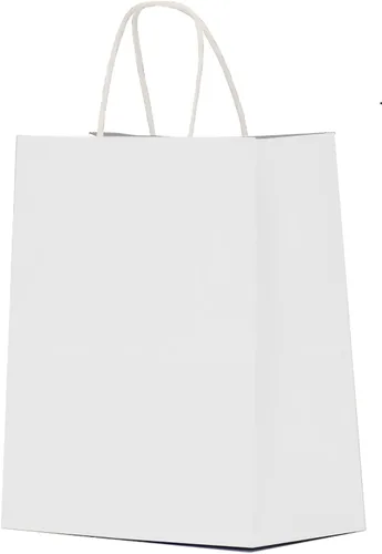 Vista 16 de Qutuus Bolsas de regalo de estraza grandes con asas, 25 bolsas de regalo de 10 x 5 x 13 pulgadas, bolsas de papel kraft reutilizables para compras