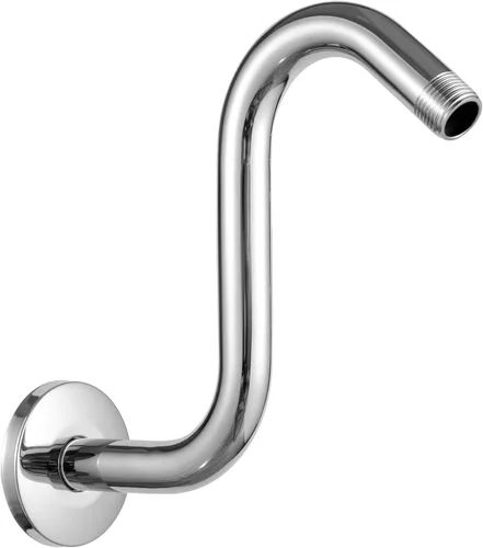 Vista 22 de Brazo de extensión de cabezal de ducha OFFO de 6 pulgadas, brazo de ducha en forma de "S" de cuello de ganso de alto rendimiento con brida en oro