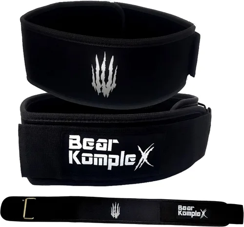 Vista 8 de Bear KompleX Cinturón de levantamiento de pesas recto de 4 pulgadas para levantamiento de pesas en casa, sentadillas, entrenamiento con pesas y más.