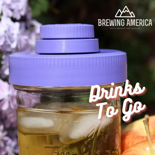 Vista 9 de Brewing America Tarro anidable con tapa para beber como taza de viaje, 1 pinta (16 onzas) con tapa negra en botella de boca ancha, tarro Mason Negro