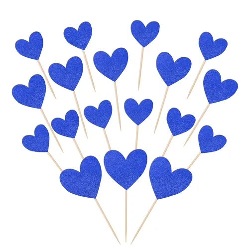 Vista 13 de 30 piezas de decoración para cupcakes con diseño de corazón con purpurina para cupcakes, despedida de soltera, boda, compromiso, decoración de Negro