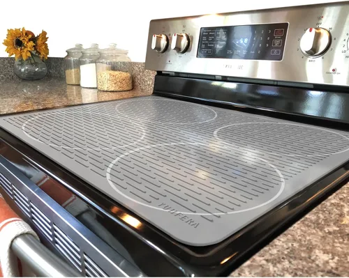 Vista 16 de YUHFERA Cubierta superior de estufa para estufa eléctrica, tapete de silicona para encimera de vidrio, protector de placa de cocina, alfombrillas