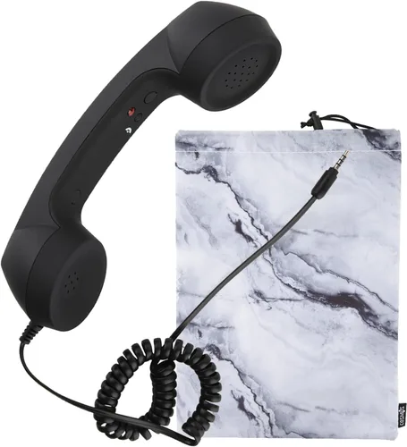 Cosmos Auricular retro receptor de teléfono celular micrófono micrófono altavoz para teléfono inteligente teléfono móvil con enchufe de 0.138 in,