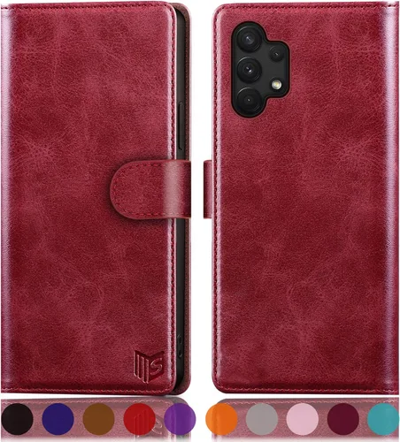 Vista 19 de SUANPOT Funda tipo cartera para Samsung Galaxy A13 5G con bloqueo RFID, tarjetero de crédito, funda protectora de piel sintética con tapa para Negro