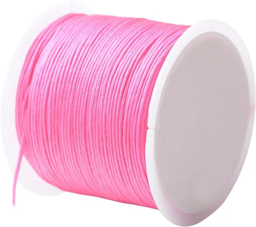 Vista 23 de Cordón de nailon para cuentas de 164.0 ft x 0.031 in, hilo de raso satinado de nailon trenzado para manualidades de macramé