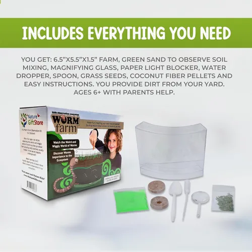 Vista 5 de Kids Gusano Granja Observación Kit se envía con Live gusanos