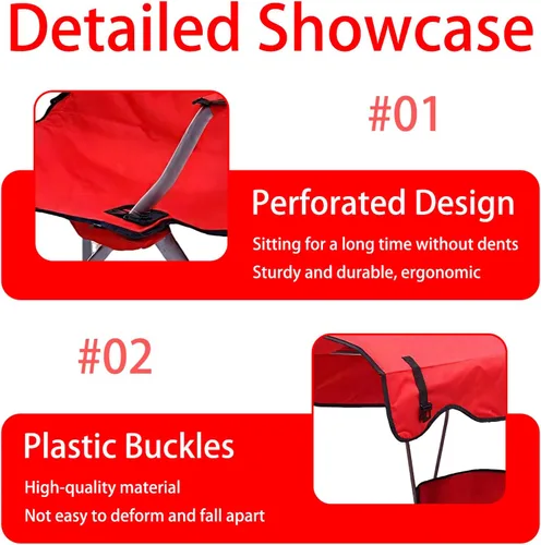 Vista 8 de Travel Folding Chair Canopy Chair Sun Shade Outdoor Portable Beach Folding Black 50 * 50 * 90/120CM