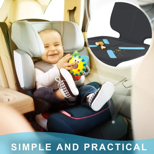 Vista 5 de Cubierta para asiento de coche para asientos de bebé y niños, Shynerk protector de asiento de coche para debajo de los asientos del coche
