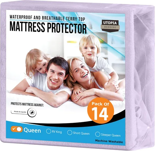 Vista 52 de Utopia Bedding - Protector de colchón impermeable tamaño king, funda de colchón de terry premium de 200 GSM, cubierta de cama suave y transpirable