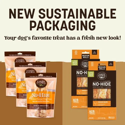 Vista 33 de Earth Animal Masticables sin ocultar – de The Grill Rolls Bacon Cheeseburger Sabor Rawhide Free Medium Dog Chews – 3