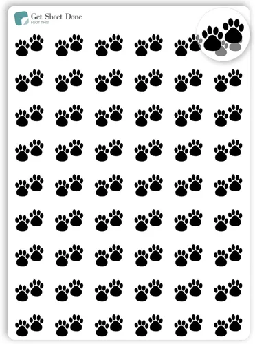 Vista 5 de Paw - Calcomanías para planificador de mascotas, 54 láminas doradas (1/2 pulgadas), recordatorio de medicamentos para el cuidado de perros y gatos