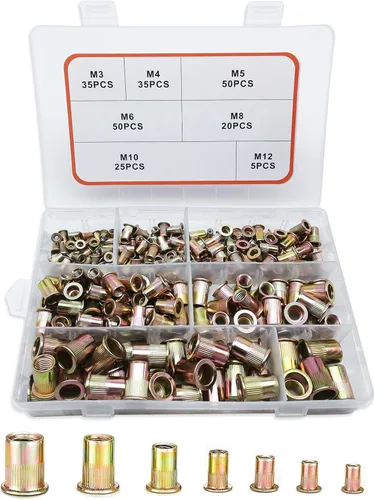 Vista 10 de Kit de herramienta de tuerca de remache FOREVTL, kit de herramienta de remache de 40.6 cm con 13 mandriles métricos y SAE, herramienta manual