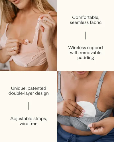 Vista 5 de Kindred Bravely Sublime - Brasier de bombeo manos libres, brasier ajustable para bombeo y lactancia con EasyClip para todos los extractores de leche