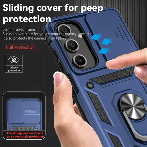 Vista 3 de Funda para Samsung Galaxy A16 5G con cubierta para lente de cámara, protector de pantalla HD, doble capa de grado militar, probada contra caídas
