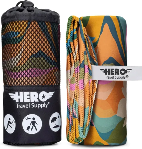 Vista 17 de Toalla de Microfibra Hero, Camping, Playa, Gimnasio - 24 X 48 pulgadas (Incluye Toallita de Regalo)