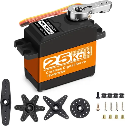 Vista 13 de Hiwonder - Servomotor servo de 55.1 lbs, resistente al agua, servo de alto par, motor sin núcleo de alta velocidad, servo de dirección de engranajes