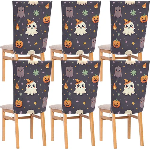 White Unique Cute Halloween Decorative Seat Covers for Dining Room Chairs for Wedding Banquets Soft Office Chair Seat Cover Protector para sillas de