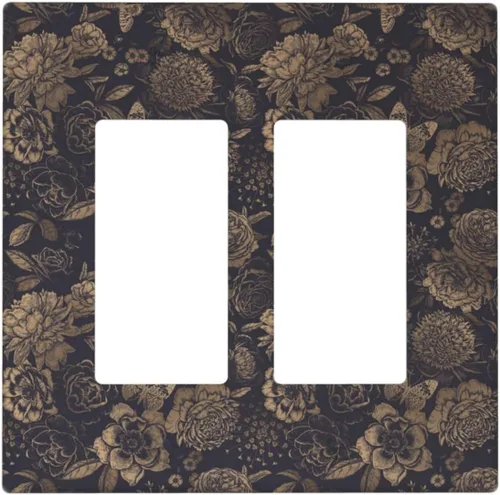 Vista 26 de William Morris Floral Boho Azul Medianoche Azul Bohemio Flor 1 Banda Dúplex Cubierta de Salida Decorativa Receptáculo Único Interruptor Eléctrico