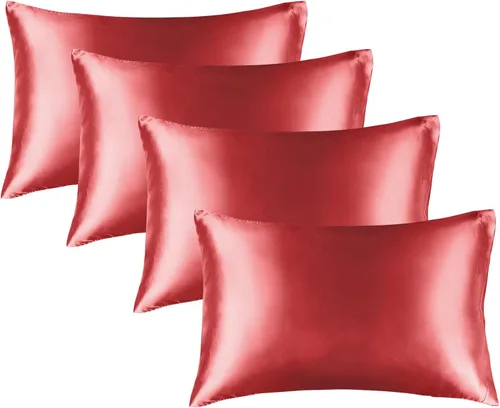 Vista 23 de BEDELITE Funda de almohada de satén para cabello y piel, súper suave y refrescante similar a las fundas de almohada de seda, paquete de 2 con cierre