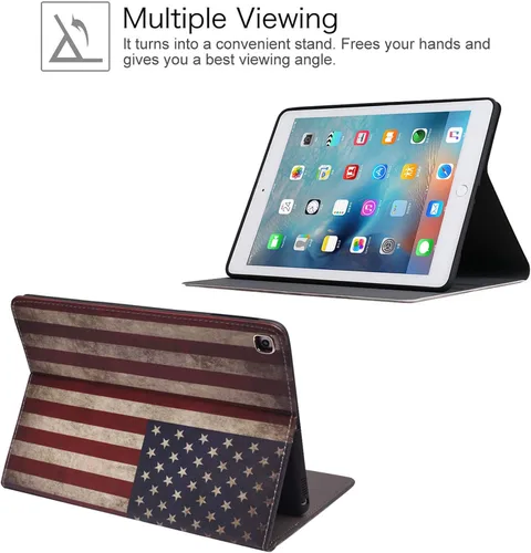Vista 2 de Funda para iPad de 10.2 pulgadas (2019), iPad de 7 generación de 10.2 pulgadas, funda protectora de cuero, soporte ajustable, funda inteligente