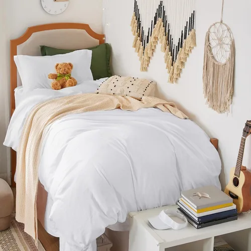 Vista 48 de Bedsure Funda de edredón tamaño Queen – Juego de ropa de cama extra suave prelavada de 3 piezas, incluye 1 funda de edredón de 90 x 90 pulgadas