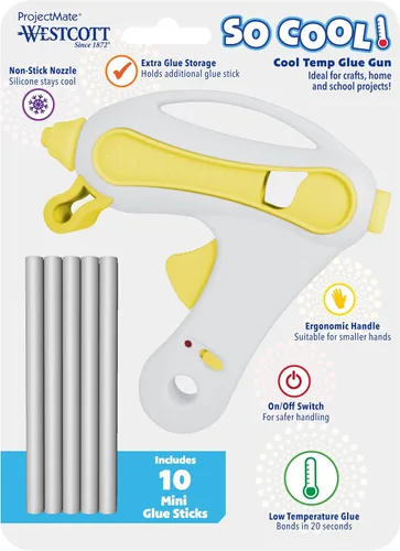 Vista 10 de Westcott ¡Tan genial! Pistola de pegamento de baja temperatura para jóvenes artesanos, varios