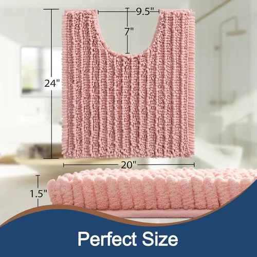 Vista 143 de FLOLEOPA Alfombras de baño de microfibra suave y esponjosa, tapetes de baño absorbentes, antideslizantes, lavables a máquina y de secado rápido