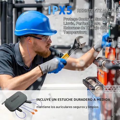 Vista 6 de Auriculares Bluetooth con reducción de ruido de 29 dB para el trabajo, auriculares inalámbricos con banda para el cuello con batería de 30 horas