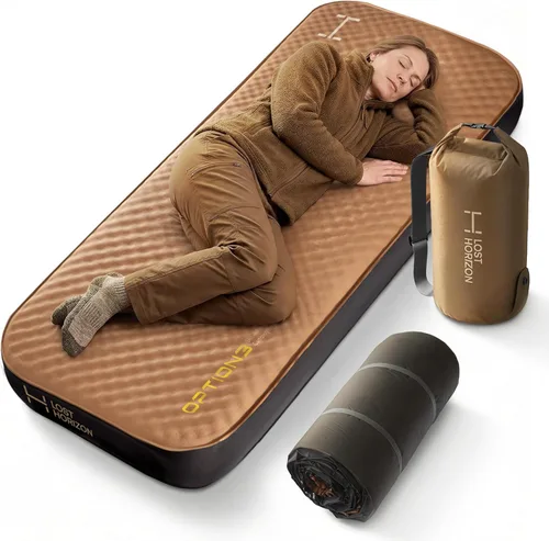 Vista 14 de LOSTHORIZON Colchón de campamento de aire y espuma, almohadilla de dormir autoinflable, 4.5 pulgadas de grosor, con saco inflable, tamaño individual