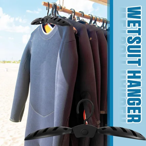Vista 5 de Maitys Wetsuit Hanger Foldable Heavy Duty Surf Hanger with Wide Shoulder, Fast Dry Vented Design for Scuba Diving Suit, Travel Portable Surfing