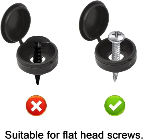 Vista 5 de INCREWAY 100 tapas de plástico para tornillos y arandelas plegables M3, cubiertas decorativas (negro)