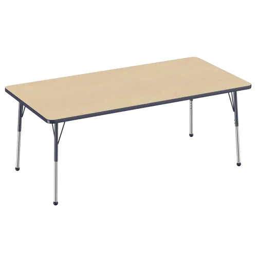 Vista 170 de FDP - Mesa rectangular para actividades escolares y de oficina (24 x 36 pulgadas), patas estándar con deslizadores giratorios, altura ajustable