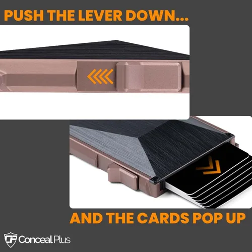 Vista 3 de Conceal Plus - Cartera de piel Card Blocr para tarjetas de crédito, bloqueo RFID, delgada, minimalista, tarjetero, fibra de carbono o saffiano