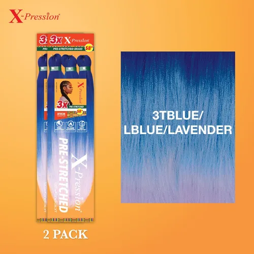 Vista 206 de Sensationnel X-Pression - Trenzas prestiradas, 3 unidades, 58 pulgadas, paquete de 1 unidad, 1B