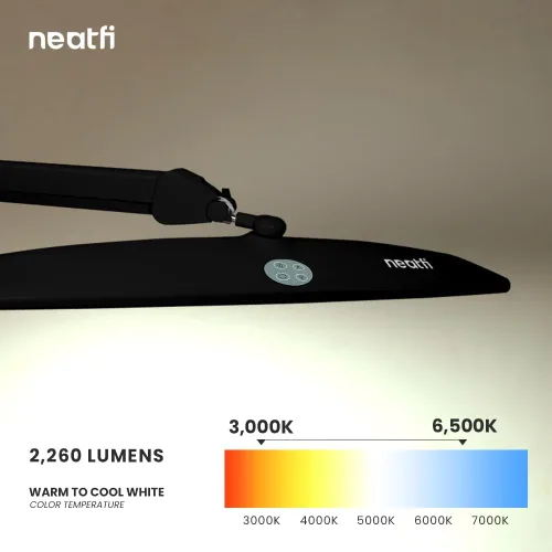 Vista 3 de Neatfi XL Manicure Desk Lamp, 2200 Lumens, 20 Inch Wide Head, Dimmable 6500K LED Work Light for DIY Table, Workbench, Office