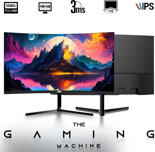 Vista 4 de TechMagnet CyberCube - Paquete de mini PC, Intel Core i5, 16 GB de RAM, SSD de 1 TB, monitor curvo de 24 pulgadas, kit RGB, cámara web, Windows 11