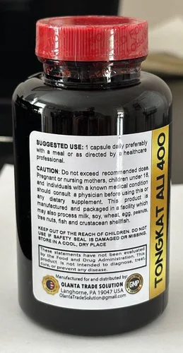 Vista 3 de Olanta All Natural Longjack Tongkat Ali Extracto de 400 mg, 60 cápsulas, fórmula sin OMG