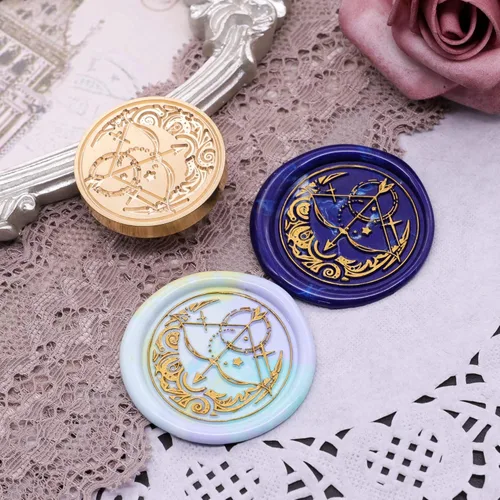 Vista 18 de SWANGSA - Juego de sellos de cera, estilo clásico, 4 cabezas de sello de cera y 1 mango de madera para invitaciones de fiesta de boda, cartas