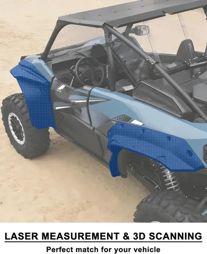 Vista 4 de SAUTVS Guardabarros XXL para Kawasaki Teryx KRX 1000, Guardabarros Delanteros y Traseros Extendidos Extensión de Protectores de Barro
