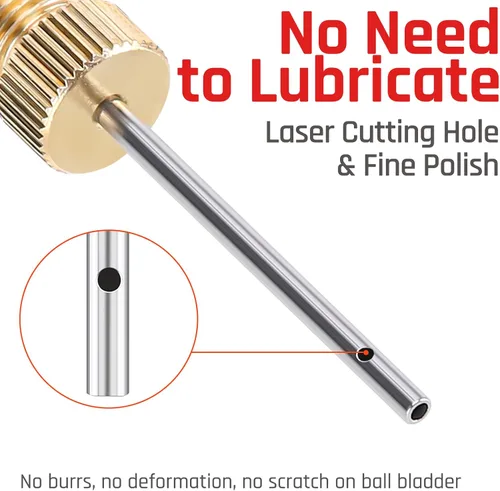 Vista 5 de ETENWOLF Agujas de bomba de bola de latón con estuche de almacenamiento, agujas de bomba de aire resistentes sin roturas para bolas, cuerpo de acero