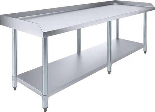 Vista 29 de AmGood Soporte para equipo de acero inoxidable con estante inferior + ruedas, resistente, grado comercial, certificado NSF