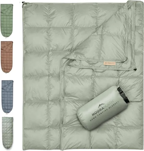 Vista 12 de Manta de Campamento de Plumón con Caja para los Pies – Manta de Acampada Ligera, Plegable, Resistente al Agua y Cálida Compacta para Exteriores