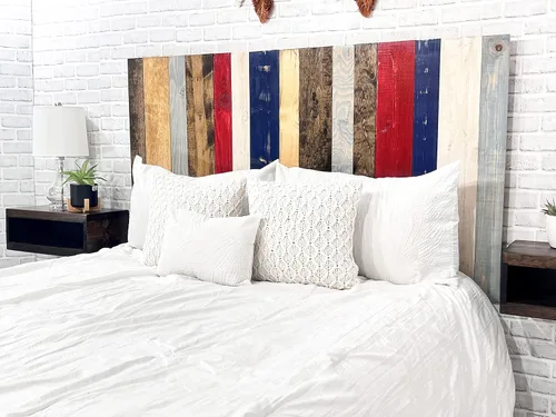 Vista 126 de Diseño mixto: cabecero hecho a mano. Se monta en pared: Fácil instalación:, Madera, Mezcla de todo terreno.