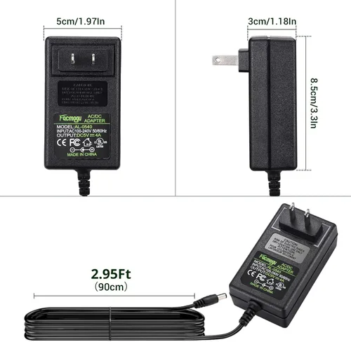 Vista 5 de Facmogu DC 5V 4A Convertidor de AC a DC, Fuente de alimentación de AC 100-240V a DC 5 Volt 4 Amp 20W Adaptador de corriente conmutada, Adaptador