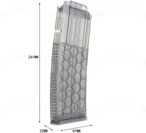 Vista 2 de WORKER 15-Darts Honeycomb Magazine Clip Reemplazo para Nerf Toy Color Negro Transparente