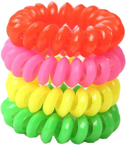 Vista 2 de Cuerdas de pelo pequeñas de 0.8 in para niñas, bandas elásticas coloridas para el cabello, para coleta, accesorios para el cabello