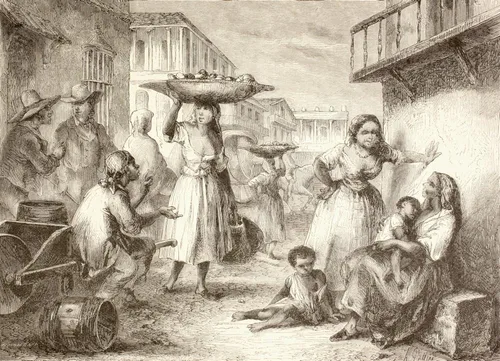 Posterazzi Havana Cuba. Street Life in the 1880s. From a 19th Century Illustration. Póster impreso, (34 x 24)